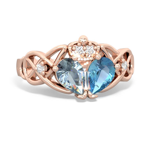 blue topaz-aquamarine claddagh ring