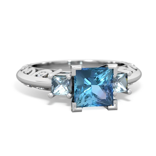 blue topaz-aquamarine engagement ring