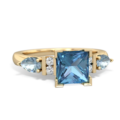 blue topaz-aquamarine engagement ring