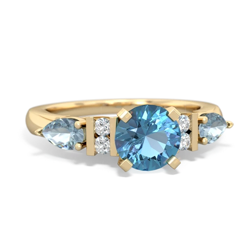 blue topaz-aquamarine engagement ring