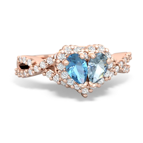 blue topaz-aquamarine engagement ring