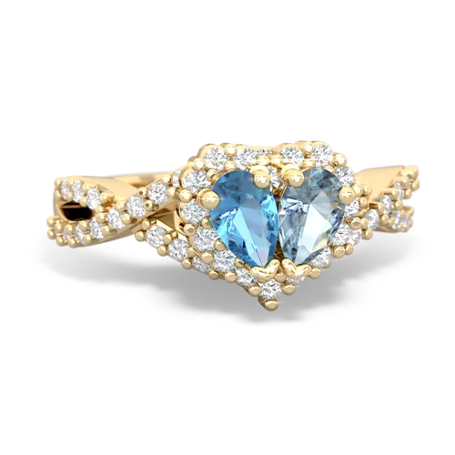 blue topaz-aquamarine engagement ring