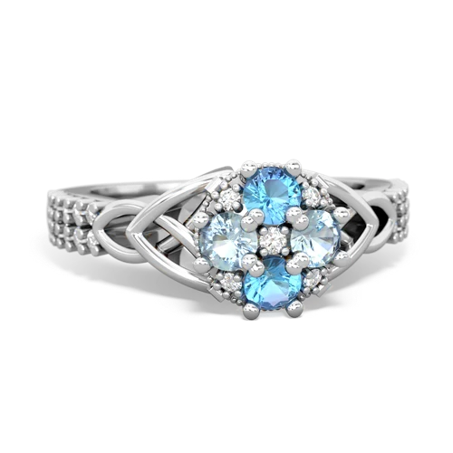 blue topaz-aquamarine engagement ring