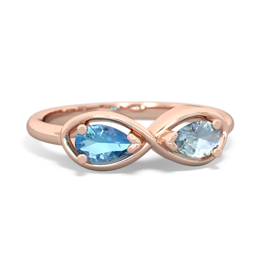 blue topaz-aquamarine infinity ring