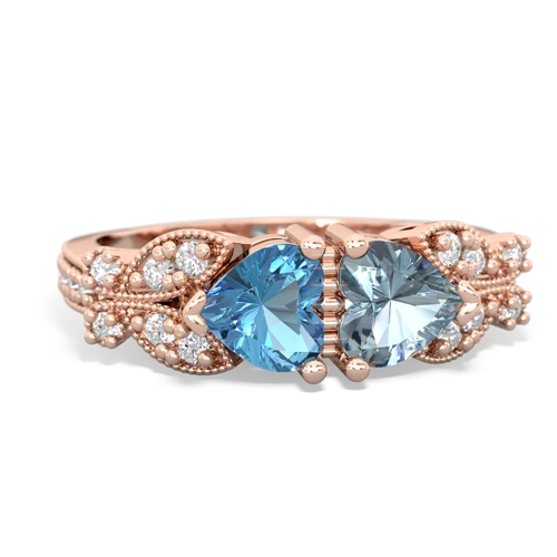 blue topaz-aquamarine keepsake butterfly ring