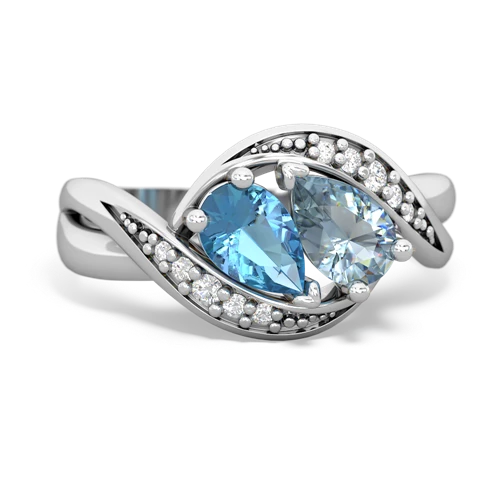 blue topaz-aquamarine keepsake curls ring