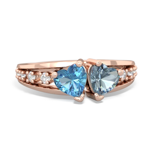 blue topaz-aquamarine modern ring