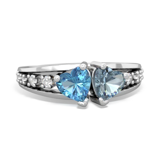 blue topaz-aquamarine modern ring