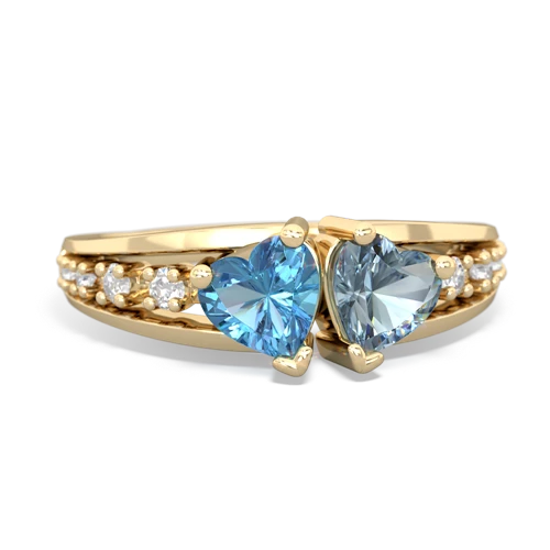blue topaz-aquamarine modern ring