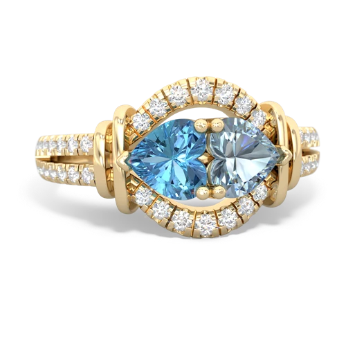 blue topaz-aquamarine pave keepsake ring