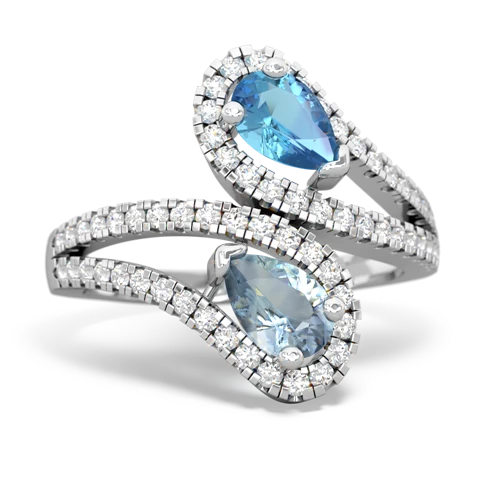 blue topaz-aquamarine pave swirls ring