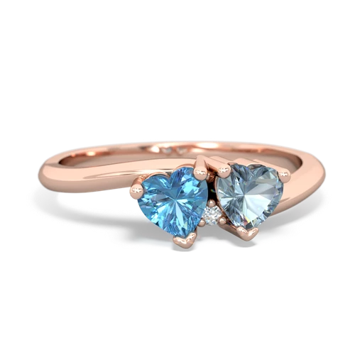 blue topaz-aquamarine sweethearts promise ring