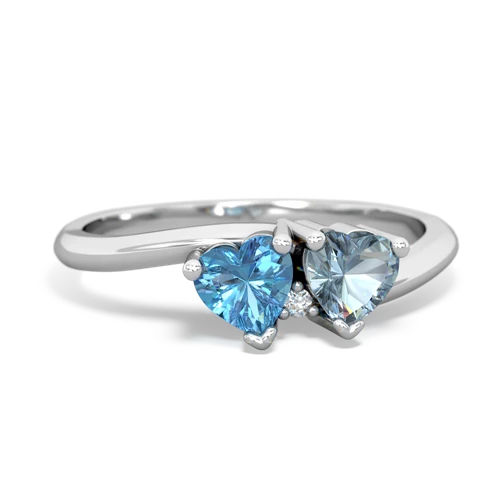 blue topaz-aquamarine sweethearts promise ring