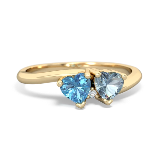 blue topaz-aquamarine sweethearts promise ring