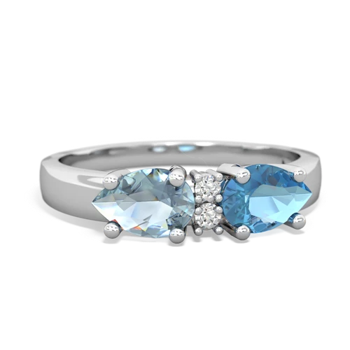 blue topaz-aquamarine timeless ring