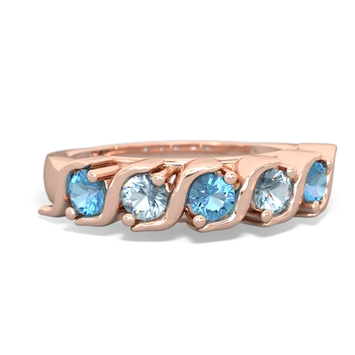 blue topaz-aquamarine timeless ring