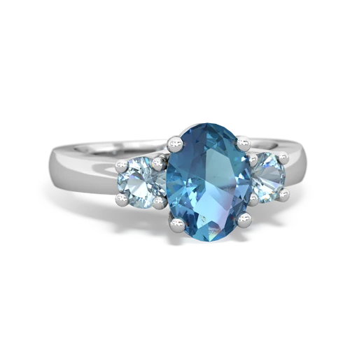 blue topaz-aquamarine timeless ring