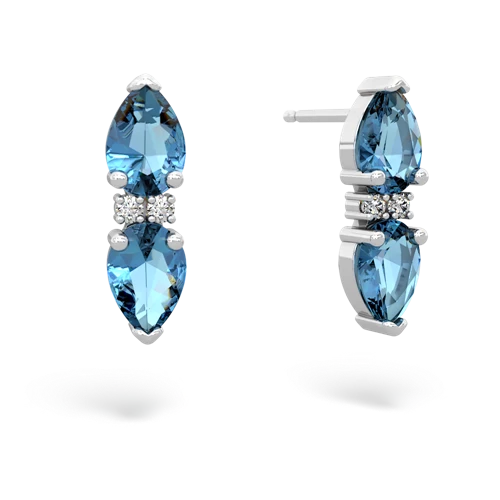 blue topaz-blue topaz bowtie earrings