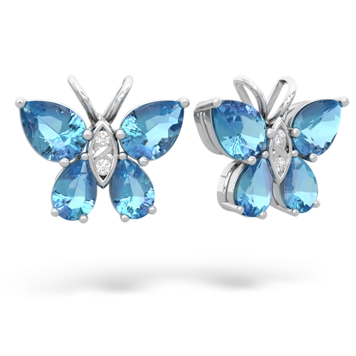 blue topaz-blue topaz butterfly earrings