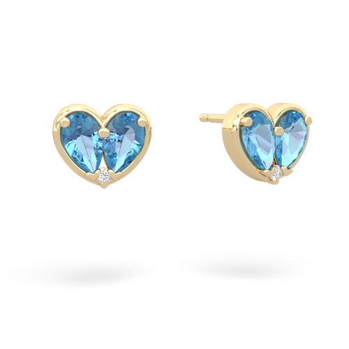blue topaz-blue topaz one heart earrings