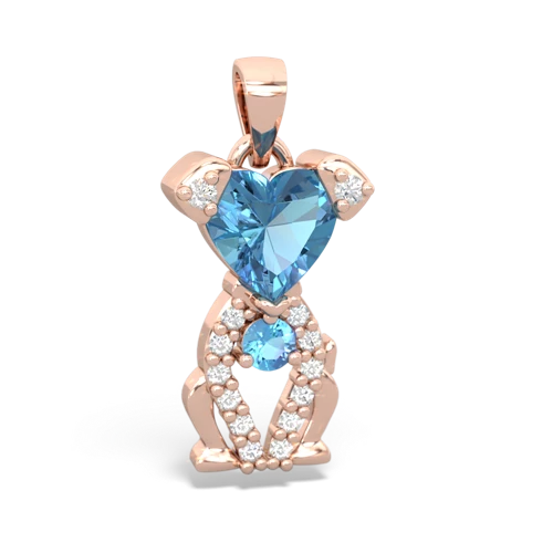 blue topaz-blue topaz birthstone puppy pendant