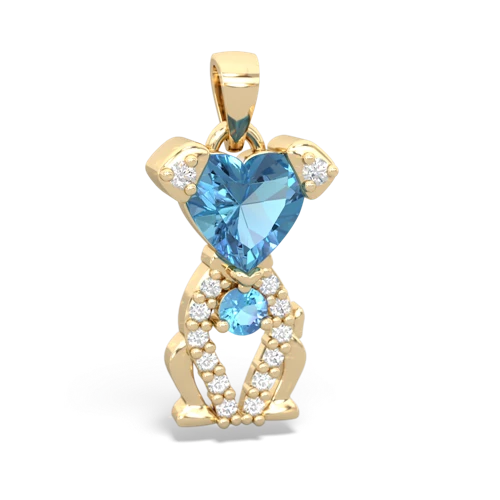blue topaz-blue topaz birthstone puppy pendant