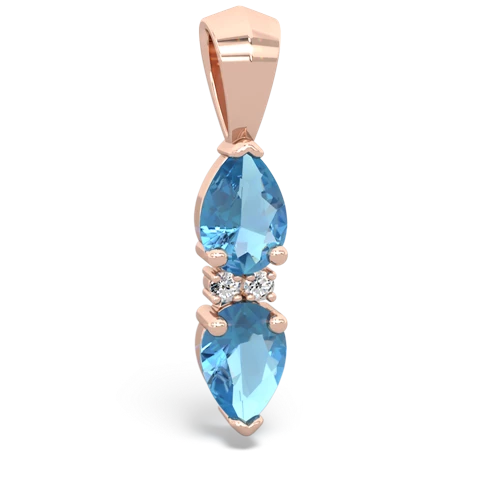 blue topaz-blue topaz bowtie pendant