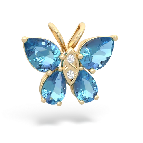 blue topaz-blue topaz butterfly pendant