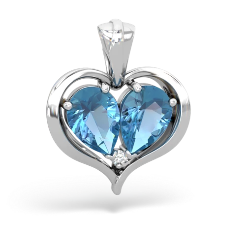 blue topaz-blue topaz half heart whole pendant