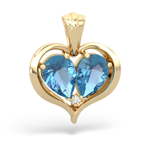 blue topaz-blue topaz half heart whole pendant