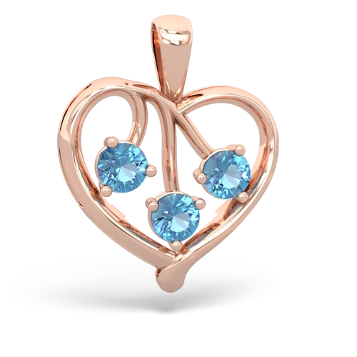 blue topaz-blue topaz love heart pendant