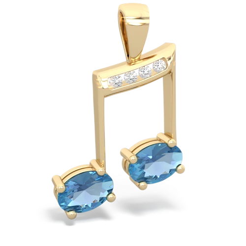 blue topaz-blue topaz music notes pendant