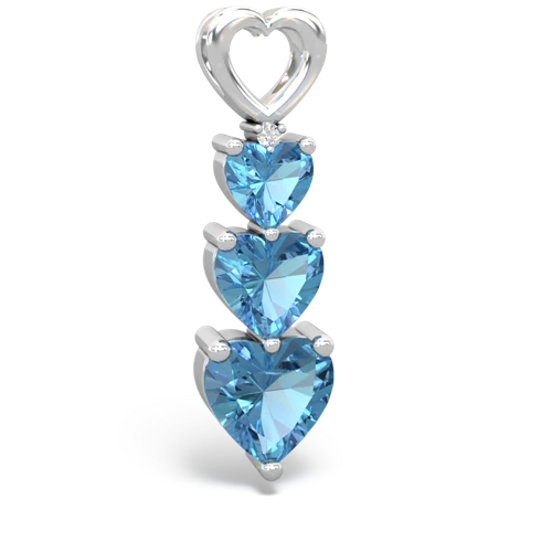 blue topaz-onyx three stone pendant