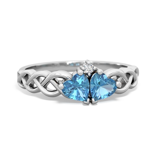 blue topaz-blue topaz celtic braid ring