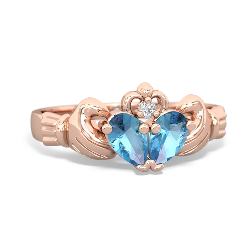 blue topaz-blue topaz claddagh ring