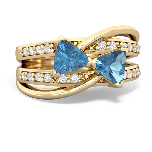 Blue Topaz Genuine Swiss Blue Topaz with Genuine Swiss Blue Topaz Bowtie ring Ring