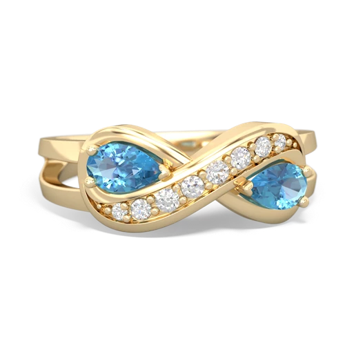 Blue Topaz Genuine Swiss Blue Topaz with Genuine Swiss Blue Topaz Diamond Infinity ring Ring