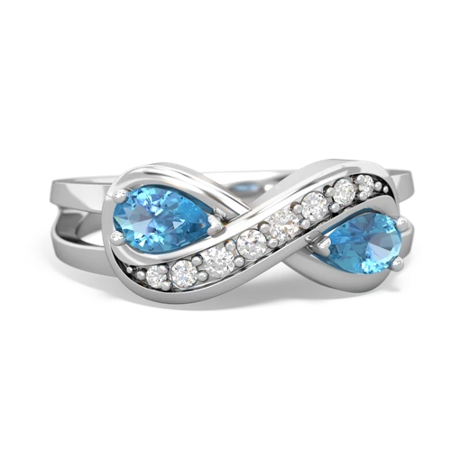 blue topaz-blue topaz diamond infinity ring