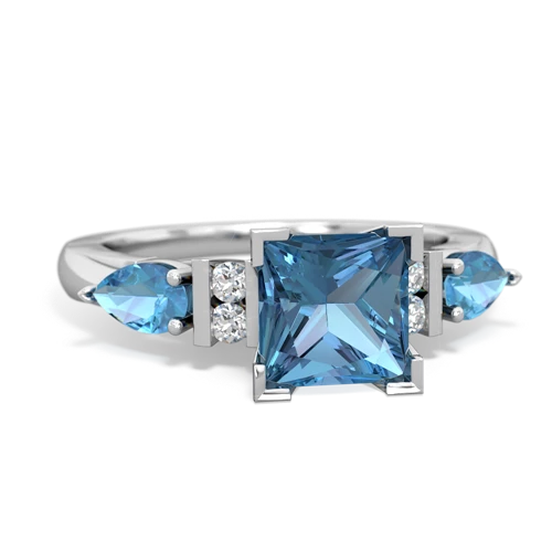 Blue Topaz Genuine Swiss Blue Topaz with Genuine Swiss Blue Topaz and  Engagement ring Ring