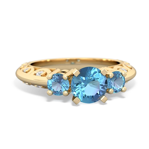 Blue Topaz Genuine Swiss Blue Topaz with Genuine Swiss Blue Topaz Art Deco ring Ring