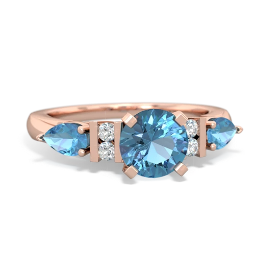 blue topaz-lab ruby engagement ring