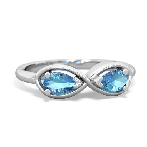 Blue Topaz Genuine Swiss Blue Topaz with Genuine Swiss Blue Topaz Infinity ring Ring