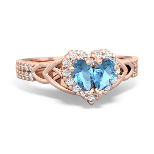 Blue Topaz Genuine Swiss Blue Topaz with Genuine Swiss Blue Topaz Celtic Knot Engagement ring Ring