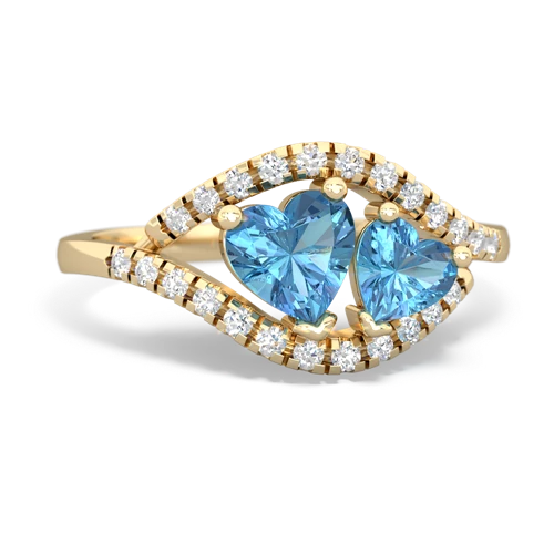 blue topaz-blue topaz mother child ring