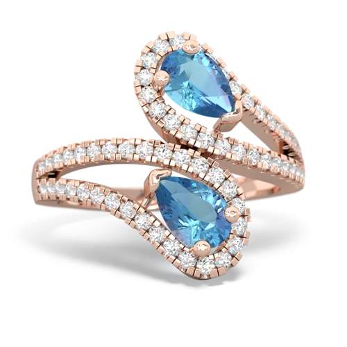 Blue Topaz Genuine Swiss Blue Topaz with Genuine Swiss Blue Topaz Diamond Dazzler ring Ring