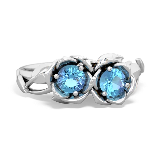 blue topaz-blue topaz roses ring