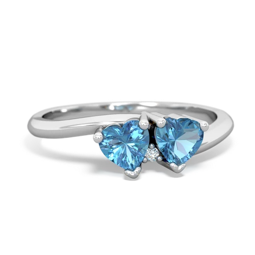 Blue Topaz Genuine Swiss Blue Topaz with Genuine Swiss Blue Topaz Sweetheart's Promise ring Ring