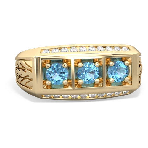 aquamarine-sapphire three stone ring