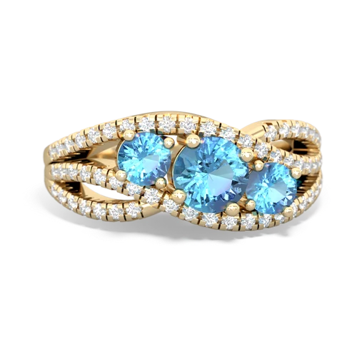opal-aquamarine three stone pave ring
