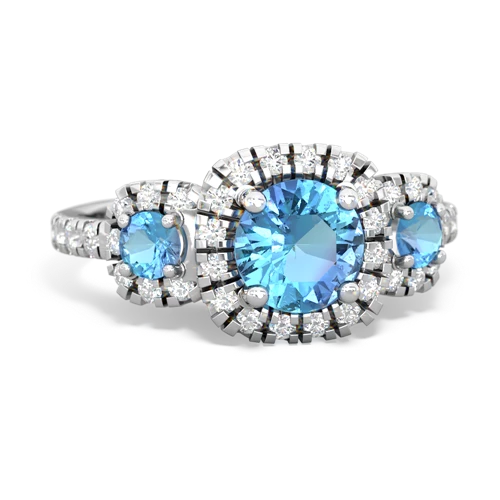 opal-blue topaz three stone regal ring